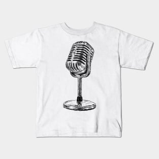 Vintage Microphone Image Kids T-Shirt